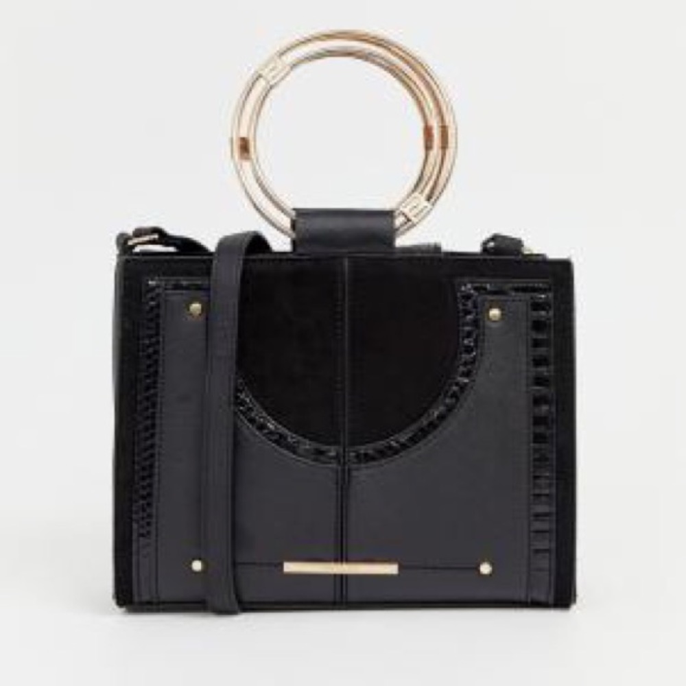 River Island Black and Gold Bag